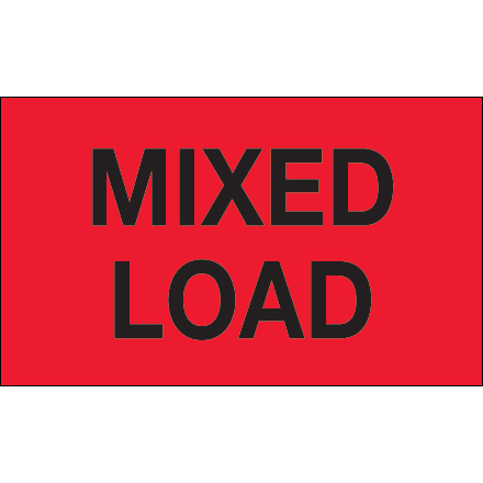 3 x 5" - "Mixed Load" (Fluorescent Red) Labels