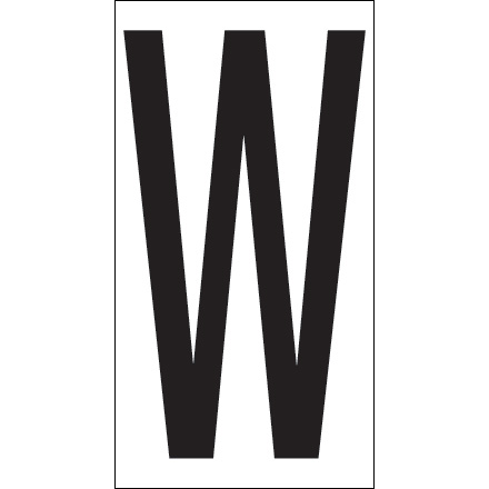 3 <span class='fraction'>1/2</span>" "W" Vinyl Warehouse Letter Labels